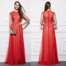 New Red Lace&tulle Long formal Evening Party Dresses Prom ball gowns