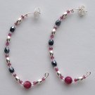 Half Hoop Czech Facted Bead Earrings