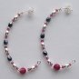 Half Hoop Czech Facted Bead Earrings