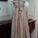 Brown Floral Cranberry Day dress Civil War