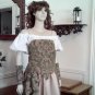 Green Gold Rennaissance Gown Dress W/ Gaunlets