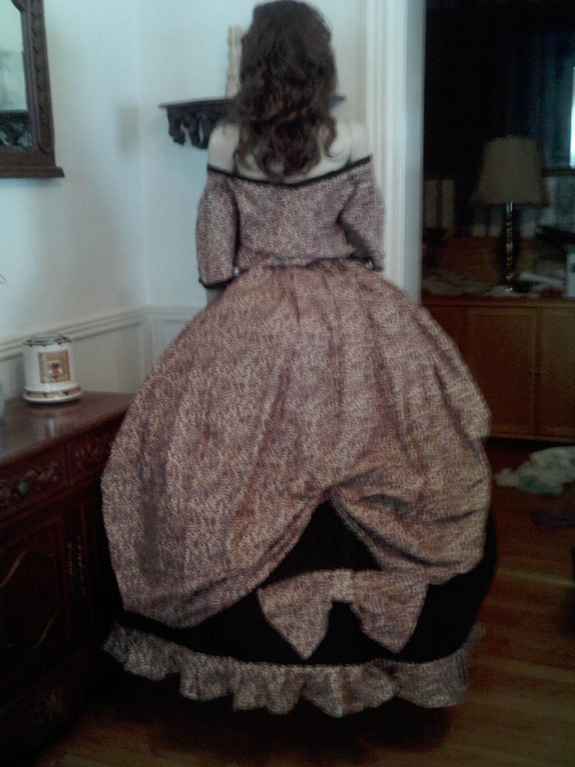 Red n Black Civil War Gown Dress Hoop skirt