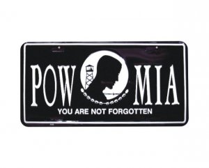POW MIA Metal License Plate - NEW!