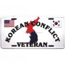 Korean War Veteran Metal License Plate - NEW! $3 shipping