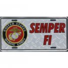 Semper Fi Veteran Metal License Plate - NEW! $3 shipping
