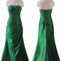 5269 GREEN TAFFETA RUCHED EVENING DRESS UK Size 14