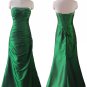 5269 GREEN TAFFETA RUCHED EVENING DRESS UK Size 16