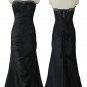 5269 BLACK TAFFETA RUCHED EVENING DRESS UK Size 8