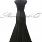 ONE SHOULDER BLACK EVENING DRESS PROM BALL GOWN WEDDING