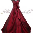 BURGUNDY EVENING DRESS PROM BALL GOWN BRIDAL WEDDING