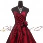 BURGUNDY EVENING DRESS PROM BALL GOWN BRIDAL WEDDING