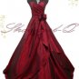 BURGUNDY EVENING DRESS PROM BALL GOWN BRIDAL WEDDING