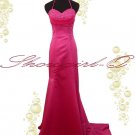 3498 EVENING PROM DRESS BALL GOWN  HOT PINK BRIDESMAID