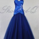 QPID BLUE  EVENING DRESS PROM BALL GOWN BRIDESMAID