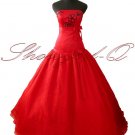 RED EVENING DRESS BALL PROM BALL GOWN WEDDING