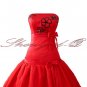 RED EVENING DRESS BALL PROM BALL GOWN WEDDING