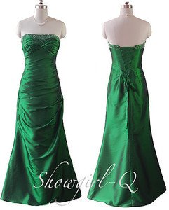 5269 Emerald Green Sequinned Bodice Evening Dress Prom Bridesmaid Homecoming