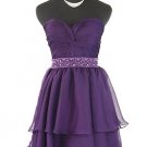 QPID PURPLE AUBERGINE SEXY STRAPLESS COCKTAIL SHORT MINI PARTY DRESS SKIRT 1263