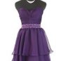 QPID PURPLE AUBERGINE SEXY STRAPLESS COCKTAIL SHORT MINI PARTY DRESS SKIRT 1263