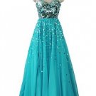Q-PID1267 Blue Sequinned Beaded Occasionwear Homecoming evening dress UK 8 to 20