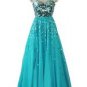 Q-PID1267 Blue Sequinned Beaded Occasionwear Homecoming evening dress UK 8 to 20