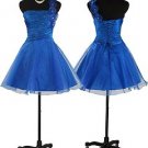 Showgirl Q 1259 Sexy Blue Short Mini Party Prom skirt dress one shoulder strap