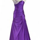 Qpid 1274 Purple Aubergine beaded ruched bodice Evening Dress Prom bridesmaids