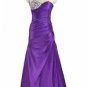 Qpid 1274 Purple Aubergine beaded ruched bodice Evening Dress Prom bridesmaids