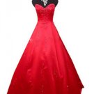 3499 Red Sweetheart Bridesmaid Prom Dress Ballgown Elegant Formal Occasion