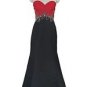 Red Black 2 tone fishtail long evening dress prom ball gown formal occasion