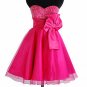1264 Hot Pink Fuchsia Mini Skirt Short Party Prom dress Bridesmaid