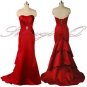 5376 Red ruched satin Evening Prom Bridesmaids Dress UK 8 - 20