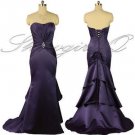 5376 Aubergine Purple Soft Sweetheart Evening Prom Bridesmaids Dress UK 8 - 20