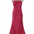 5269 Woman Hot Pink Berry Beaded  Evening Prom Bridesmaid Dress Gown UK Stock