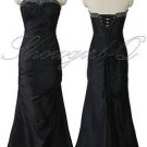 5269 Womens Black Beaded Ruched Bodice Evening Dress Prom Bridesmaid Gown Frock