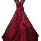 3506 Burgundy A-line Long Evening dress Prom Ballgown Womans Skirt  UK STOCK