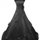 3369 Black Satin Evening Homecoming Dress School Prom Gown UK Stock 8 to 20