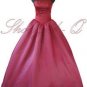3273 Burgundy Princess Dress Prom Ball Gown Homecoming Beaded UK Stock 8-14