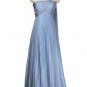PASTEL BLUE SINGLE STRAP MAXI GOWN EVENING ROBE SKIRT DRESS PROM BRIDESMAID