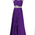 PURPLE AUBERGINE LUXURY CHIFFON EVENING DRESS SKIRT PROM BRIDESMAID ROBE DRESS
