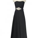 QPID SHOWGIRL BLACK ELEGANT LONG EVENING DRESS BLACK TIE GOWN PROM