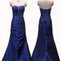 5466 Blue Ruching Prom Graduation Ball Gown Formal event strapless UK 8-20