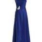 ROYAL BLUE ONE SHOULDER STRAP CHIFFON LONG EVENING DRESS PROM BRIDESMAID DRESS