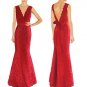 Sexy Red V neckline lace long evening dress prom ball gown Formal Occasion