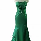 Qpid Showgirl Green satin strapless long evening dress bridesmaid gown