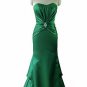 Qpid Showgirl Green satin strapless long evening dress bridesmaid gown
