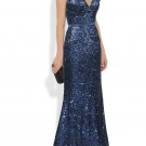 Qpid Showgirl Midnight Blue Sequin Beading Long Evening Dress Prom Ball Gown