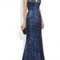 Qpid Showgirl Midnight Blue Sequin Beading Long Evening Dress Prom Ball Gown