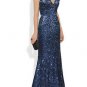 Qpid Showgirl Midnight Blue Sequin Beading Long Evening Dress Prom Ball Gown