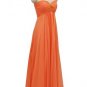 Qpid Showgirl Coral Chiffon Maxi Style Strapless Evening Prom Gown 9002